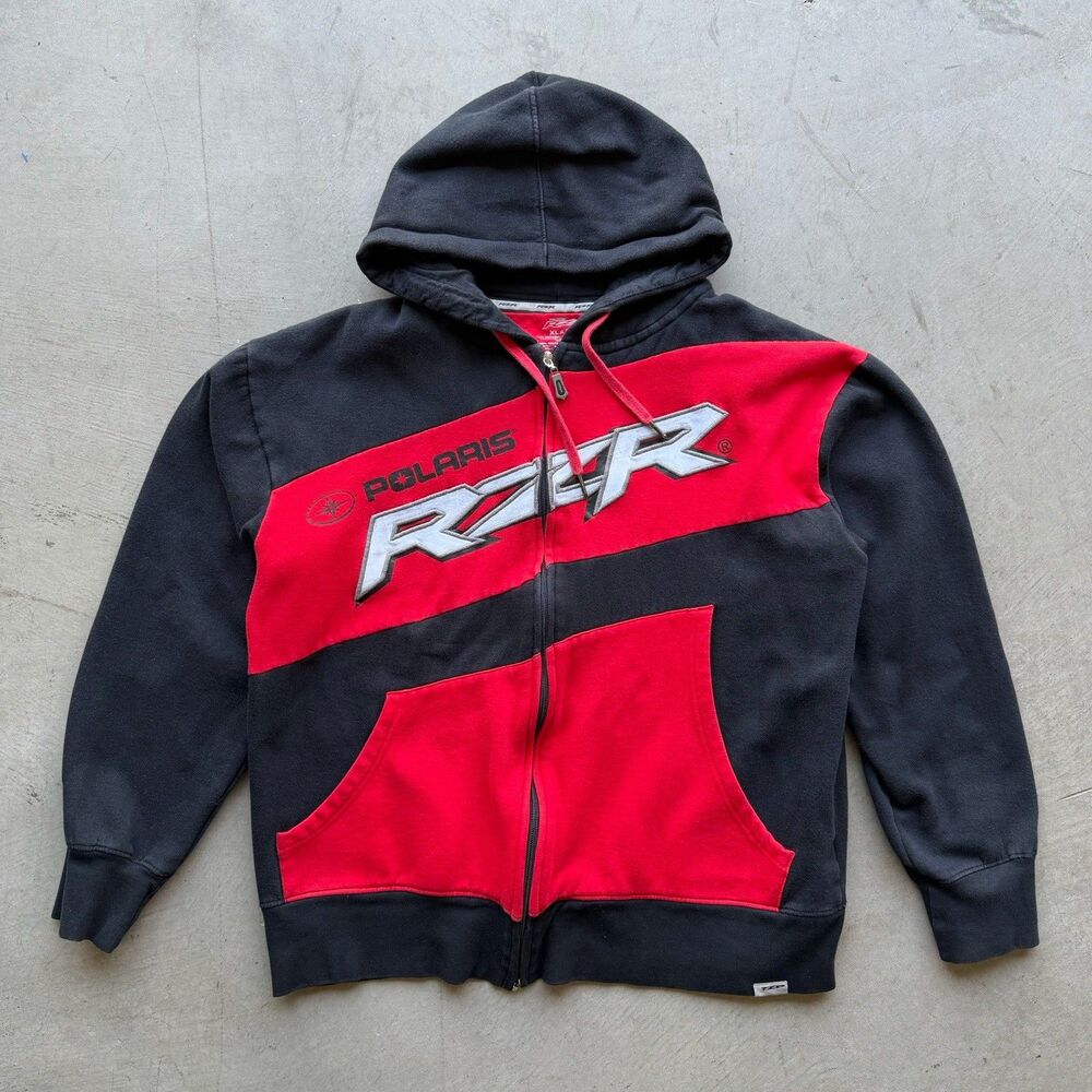 Polaris RZR Mens XL Zip Jacket Hoodie Off Road Sweatshirt ATV Outdoor Streetwear